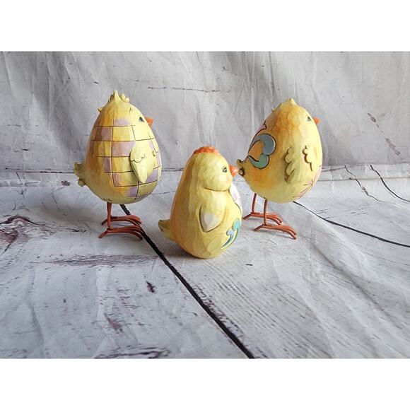 Jim Shore Chickens Easter Spring Chick Egg Heartwood Creek Edition Set 3 Chicks - Picture 6 of 13